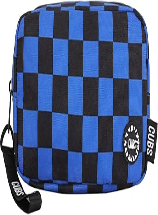 Cubs Boys Sequin Tiger blue checks Pencil case, multicolor, L